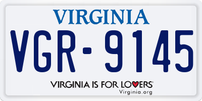 VA license plate VGR9145