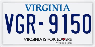 VA license plate VGR9150