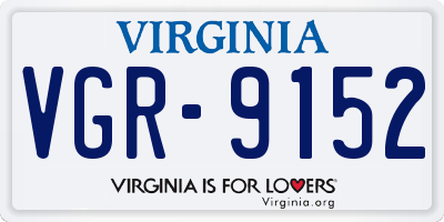 VA license plate VGR9152