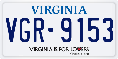 VA license plate VGR9153