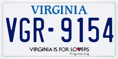 VA license plate VGR9154