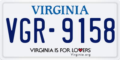 VA license plate VGR9158