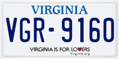 VA license plate VGR9160
