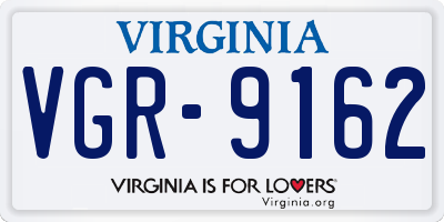 VA license plate VGR9162