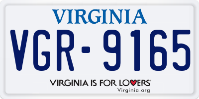 VA license plate VGR9165