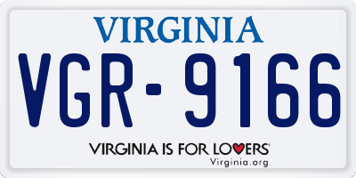 VA license plate VGR9166