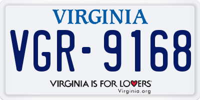 VA license plate VGR9168