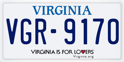 VA license plate VGR9170