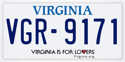 VA license plate VGR9171
