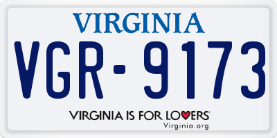 VA license plate VGR9173