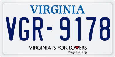 VA license plate VGR9178