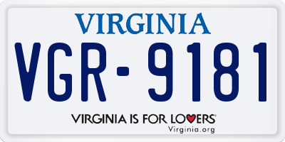 VA license plate VGR9181