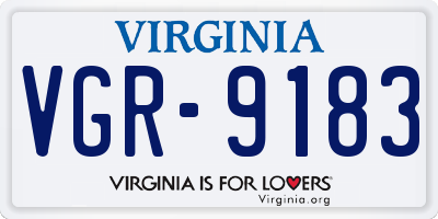 VA license plate VGR9183