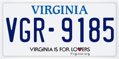 VA license plate VGR9185