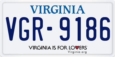 VA license plate VGR9186