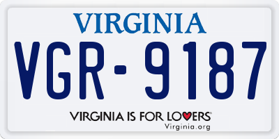 VA license plate VGR9187