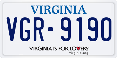 VA license plate VGR9190