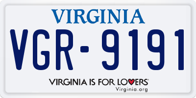 VA license plate VGR9191