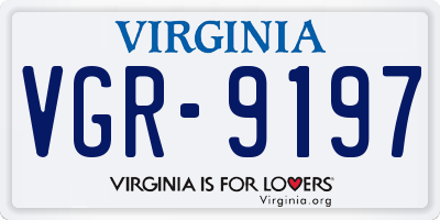 VA license plate VGR9197