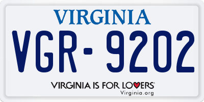 VA license plate VGR9202