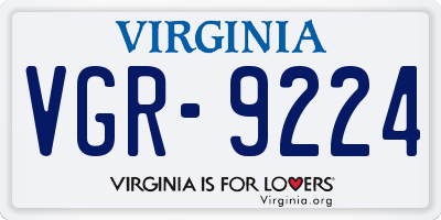 VA license plate VGR9224