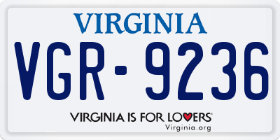 VA license plate VGR9236