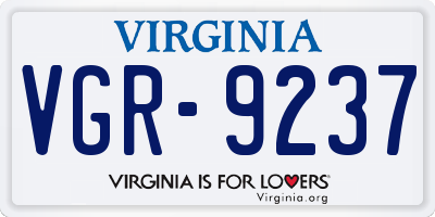 VA license plate VGR9237