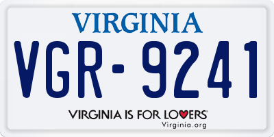 VA license plate VGR9241