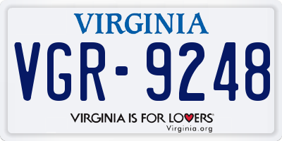 VA license plate VGR9248