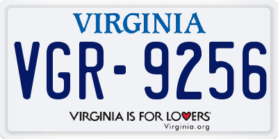VA license plate VGR9256