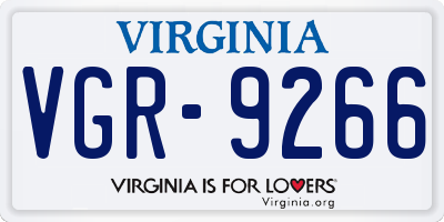 VA license plate VGR9266