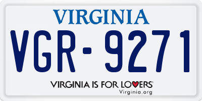 VA license plate VGR9271