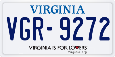 VA license plate VGR9272