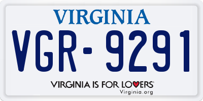VA license plate VGR9291