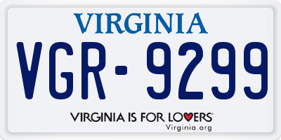 VA license plate VGR9299