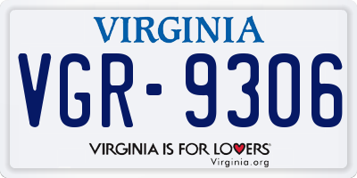 VA license plate VGR9306