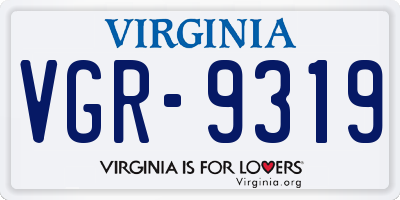 VA license plate VGR9319