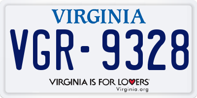 VA license plate VGR9328
