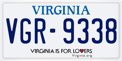 VA license plate VGR9338