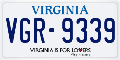 VA license plate VGR9339
