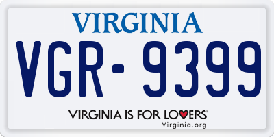 VA license plate VGR9399