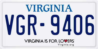 VA license plate VGR9406