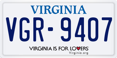 VA license plate VGR9407