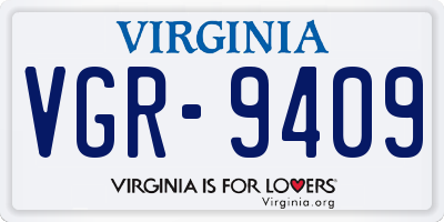 VA license plate VGR9409