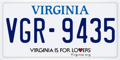 VA license plate VGR9435