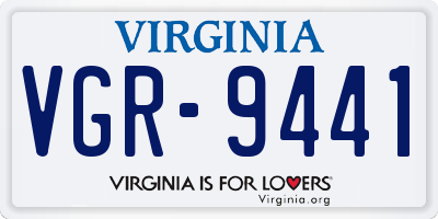 VA license plate VGR9441