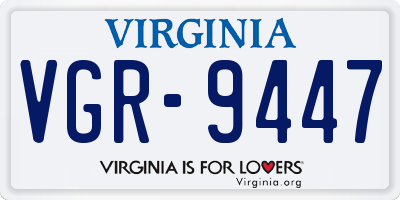 VA license plate VGR9447