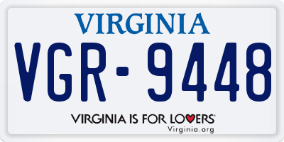 VA license plate VGR9448