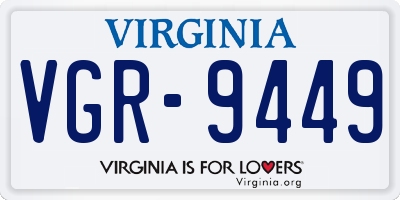 VA license plate VGR9449