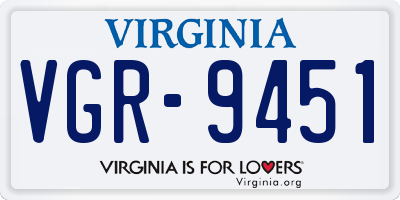 VA license plate VGR9451